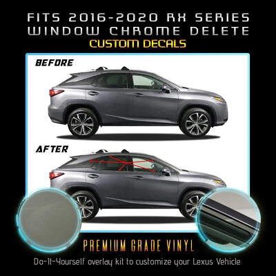 Kit de eliminación de vinilo cromado para ventana Lexus RX350/RX450h 2016-2020 - mate brillante Foto 1 de 4