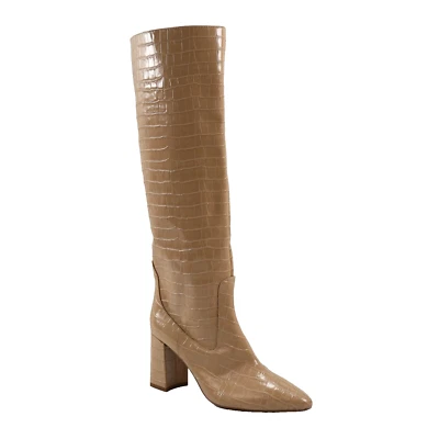 🔥NEW Aquatalia Patton Croc Embossed Pointed Toe Boots, Beige 10US MSRP$650🔥 - Image 1 of 4