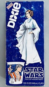 1980 Princess Leia Star Wars Dixie Fun Cups Complete Box 100 PCs 5 oz 40 Designs - Picture 1 of 6