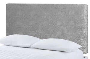 PLAIN BED HEADBOARD CRUSHED VELVET 20" HIGH | SINGLE | DOUBLE | KINGSIZE | - Picture 1 of 14
