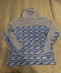 Johnnie O Hoodie Mens Medium M Navy Blue Braden Camo Performance Sweater - Picture 1 of 7