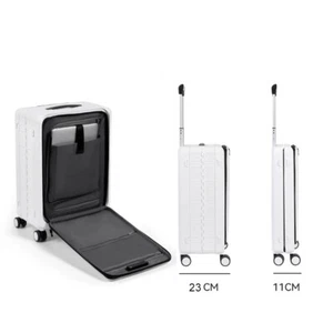 TRAVLR's Bubule Foldable 100% PP with front opening carry-on trolley-White - Picture 1 of 8