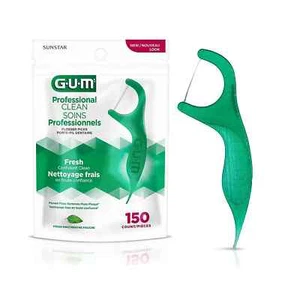 GUM Professional Clean Zahnseide extra stark Flosser Pick, frische Minze, 150 Stück - Bild 1 von 1