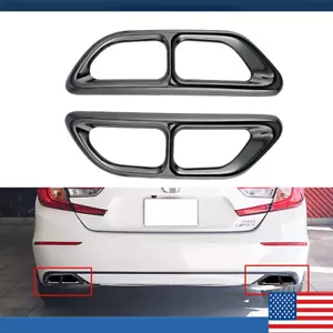 Black Titanium Rear Cylinder Exhaust Pipe Cover Trim For Honda Accord 10th Gen - Bild 1 von 7