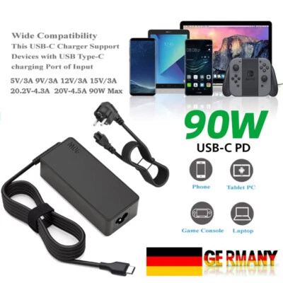 90W 87W USB C Netzteil Ladegerät für MacBook Pro Air HP Dell USB-C TypC Laptop - Bild 1 von 4