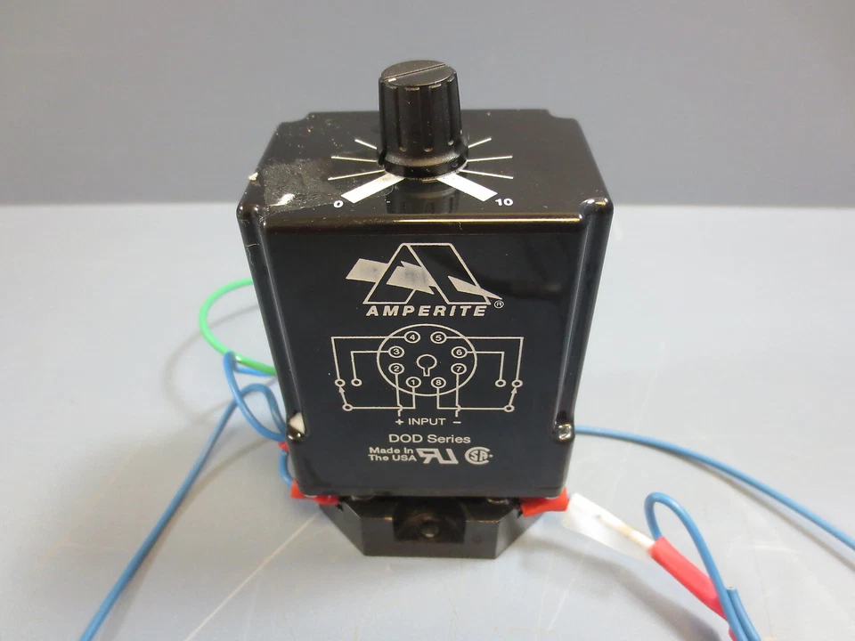 Amperite DOD Timer 0.6-60 Sec W RB08-PC 600V 10A Amp 8 Pin Relay Socket Used - Image 1 of 4