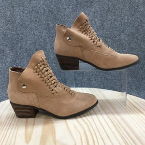 Plume By Faryl Robin Boots Womens 8 Ankle Booties Low Heels Brown Suede Casual - Picture 1 of 17
