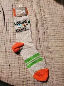 NWT Blue Q Mens Crew Socks Ringmaster Of The Sh*t Show Funny  Cotton Sz 7-12 - Picture 1 of 4