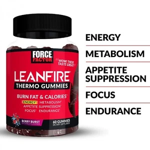 Force Factor, Leanfire Thermo Fat Burner Gummies, Berry Blast, 60 Gummies - Picture 1 of 6
