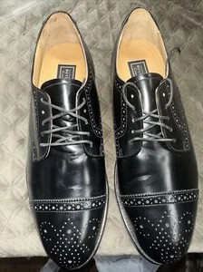 Zapatos BOSTONIAN CROWN WINDSOR Vanderbilt Vestido de Cuero Negro con Cordones Talla 8.5 D - Imagen 1 de 8