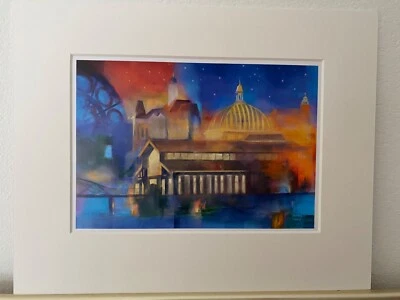 Ulla Höpken Bild - Hamburg "Fischauktionshalle"  Kunstdruck im Passepartout NEU - Bild 1 von 4