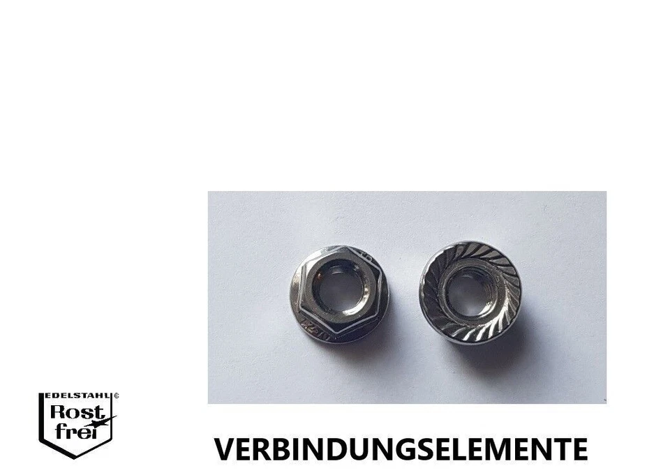 Sechskantmutter mit Flansch VERZAHNT DIN 6923 EDELSTAHL A2 M3 - M12 - Bild 1 von 1