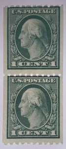 Travelstamps: 1914 US Stamps Scott #441 MNH, Green, 1 cent , Coil Pair - Picture 1 of 6