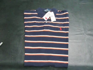 Nuevo con etiquetas Polo Para Hombre Ralph Lauren Mangas Cortas Algodón Camisa Azul a Rayas/Pony Rojo/Md - Imagen 1 de 3