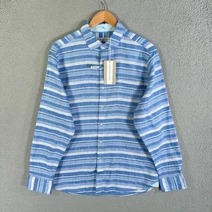 Camicia Tommy Bahama Lino Uomo Media Barbados Breeze Costa Stripe Elasticizzata - Foto 1 di 16