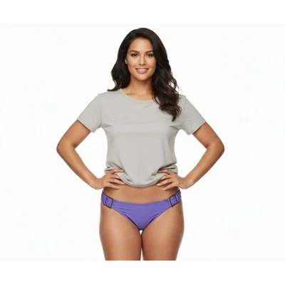 Traje de baño Miss America By Catalina mediano con parte inferior de bikini hebilla púrpura hipster Foto 1 de 4