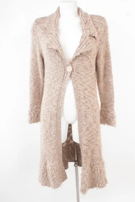 Passport Longstrickjacke Beige Lurex Flausch Gr. 42 guter Zustand - Bild 1 von 4
