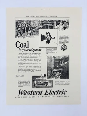 1924 Paper Ad Reprint Western Electric Coal In Your Telephone - Image 1 of 4