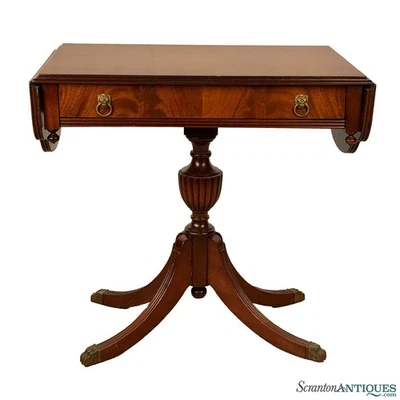 Antique English Regency Mahogany Drop Leaf Pembroke Cocktail Table - Image 1 of 4