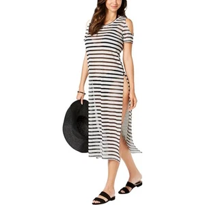 Calvin Klein Cover-Up Dress Black/Grey Polyester Rayon, S/M - Picture 1 of 6