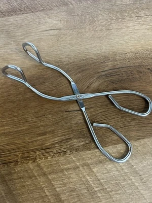 Vintage ECKO USA Stainless Steel Tongs 8" Long Kitchen Utensil Retro Camping - Image 1 of 4