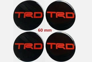 4 x Stickers Resin Reflect Logo Decor Wheels Center Caps TRD Size 60mm - Picture 1 of 2