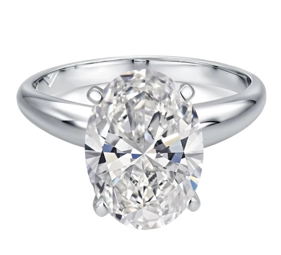 900 Platinum 2.50 Carat Oval Cut Lab Grown Diamond Solitaire Engagement Ring - Image 1 of 4