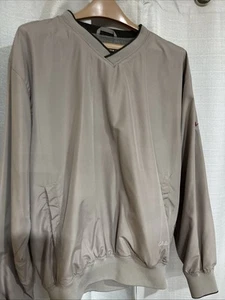 Cabelas Windcrest Jacket Mens M Pullover Tan Golf Long Sleeve Lined Logo - Picture 1 of 3