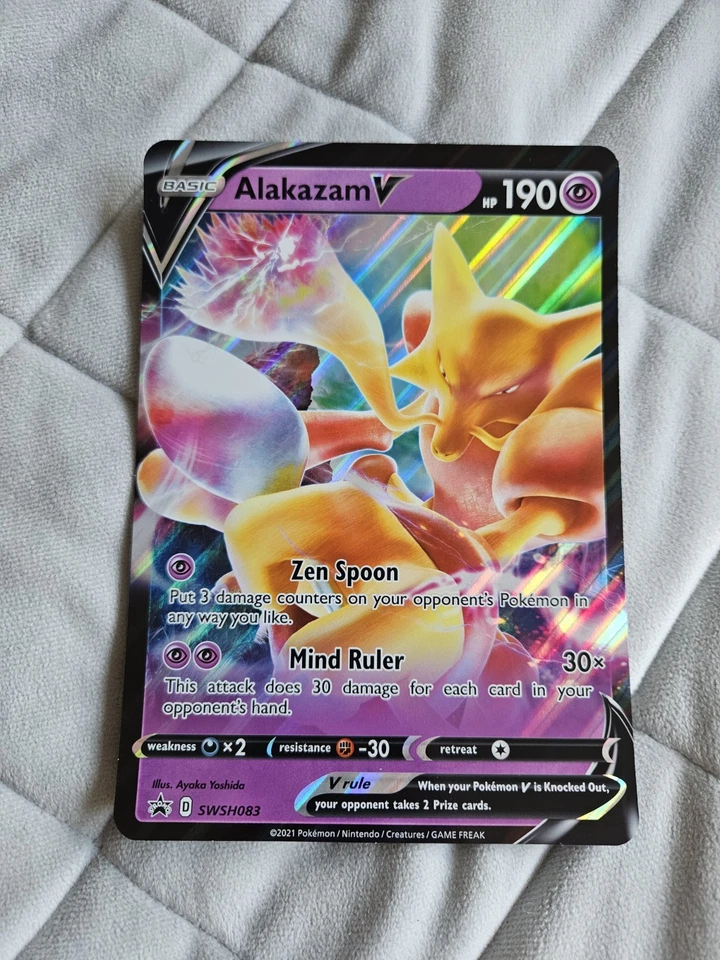 Pokemon Card Alakazam V SWSH083 JUMBO Sword & Shield Promo - Image 1 of 1