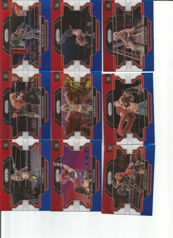 2022 WWE Panini Prizm Red White Blue Prizm Cards 1-100 Pick Your Card - Image 1 of 1