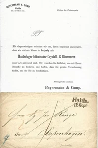 Österreich, L2 "Haida" u. Schreibschrift-L1 "Franco" auf Drucksache n. Dänemark. - Picture 1 of 2