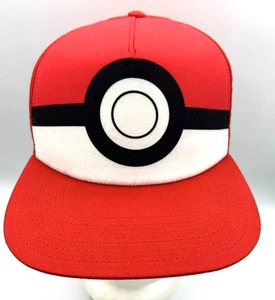 Pokemon Pokeball Youth Snapback Hat Red White Black Adjustable Baseball Cap Kids - Picture 1 of 8