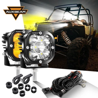 Комплект кронштейнов для противотуманных фар внедорожников Auxbeam для Can-Am 3 дюйма белый янтарь светодиодные капсулы - Изображение 1 из 4
