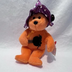 TY Halloweenie Beanie Baby POCUS l'Orso 5" Borsa Charm Nostalgico Ty Beanie Baby - Foto 1 di 3