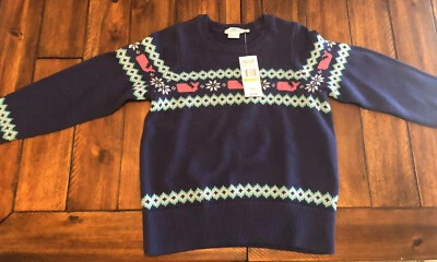 Suéter Vineyard Vines Niñas Azul Marino Ballena ~ Whale Isle Clásico ~ Deep Bay ~ Pequeño  Foto 1 de 4