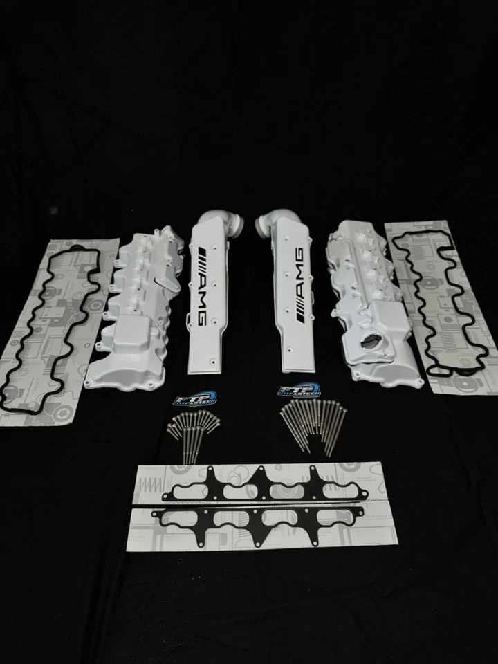 E55 AMG M113K Polar White Valve Covers and surge Tanks E55 G55 S55 SL55 AMG Perf - Image 1 of 4
