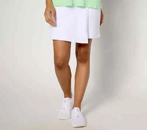 Skort Sport Savvy Imitación Envoltura Frontal con Bolsillos-Blanco-Mediano-NUEVO-A645047 - Imagen 1 de 2
