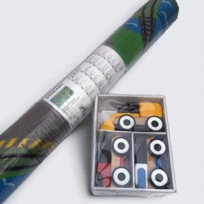 Alfombra IKEA STORABO y LILLIBO Vehículos de Madera Niños Sala de Juegos Alfombra de Juego Verde Foto 1 de 4