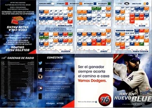 POCKET SCHEDULE Los Angeles Dodgers (2013 Season) Matt Kemp MLB (Spanish) - Picture 1 of 2