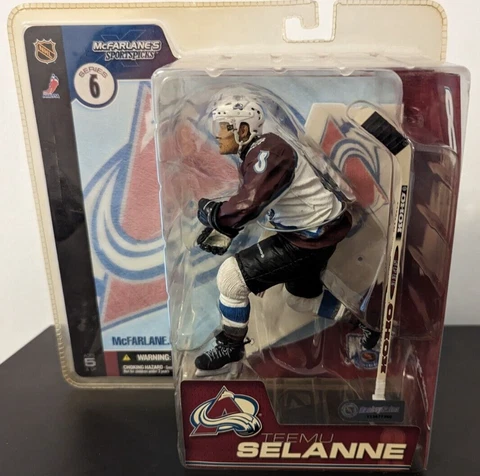McFarlane NHL Series 6 TEEMU SELANNE Colorado Avalanche #3 White Jersey - NEW Cover