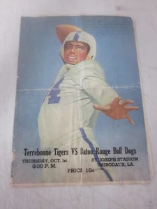 1953 BATON ROUGE HIGH TERREBONNE FOOTBALL PROGRAM TAYLOR RABB KINCHEN NORWOOD + - Picture 1 of 5