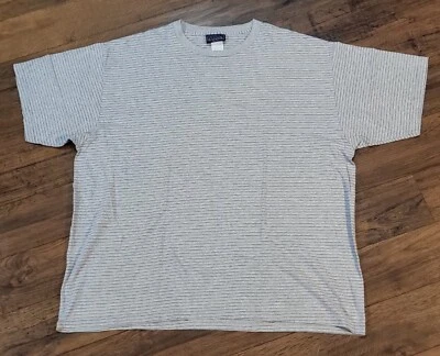 Camiseta listrada cinza anos 90 Y2K vintage edição básica campainha 5XL skatista boxy grunge - Imagem 1 de 4