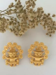 joyas precolombinas , Pre columbian Jewelry Reproduction 24 Kt gold - Picture 1 of 6