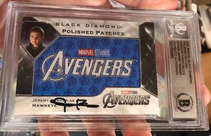 Marvel BLACK DIAMOND AVENGERS JEREMY RENNER HAWKEYE BGS AUTO PATCH SIGNED /49