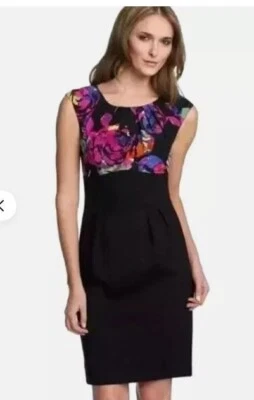 Vestido Vaina Trina Turk Serafina Floral Manga Gorra Tejido Ponte Seda, Talla 8 Foto 1 de 4