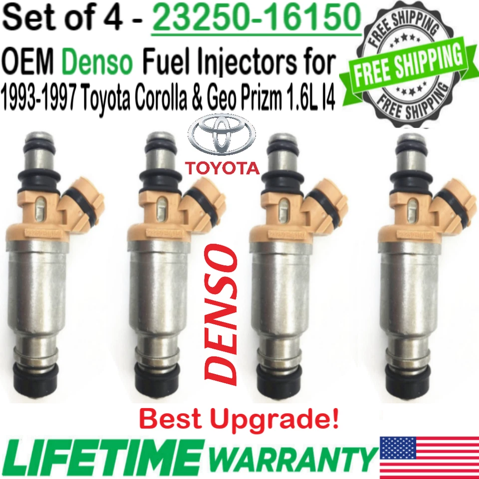 OEM 4Pcs Denso Best Upgrade Fuel Injectors For 1993-1997 Toyota Corolla 1.6L I4 - Imagem 1 de 4