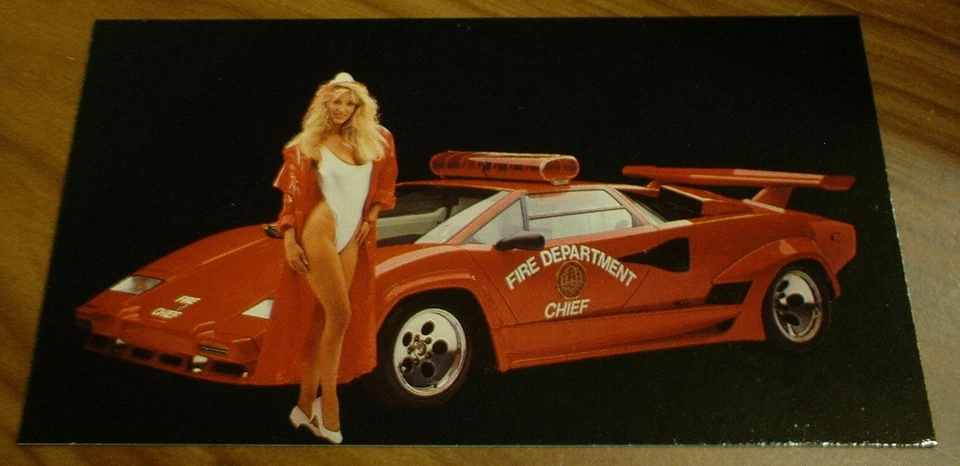 2 - 1983 LAMBORGHINI COUNTACH DEPARTAMENTO DE BOMBEROS FOTO IMÁN-CAJA DE HERRAMIENTAS, NEVERA-83★★ Foto 1 de 1