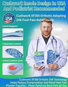 Sm 2 Pairs Over-Pronation Corrective Orthotic Shoe Insoles, Medium Arch Support - Picture 1 of 6