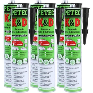 6x310 ml PETEC K&D KAROSSERIE KLEBER + DICHTMASSE KLEBEMASSE SCHWARZ 94730 - Bild 1 von 3