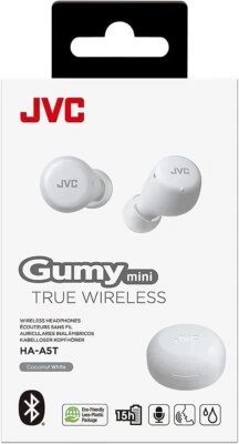 JVC Gumy Mini Wireless Earphones HA-A5T - White NEW Clarity sound Bluetooth - Image 1 of 4